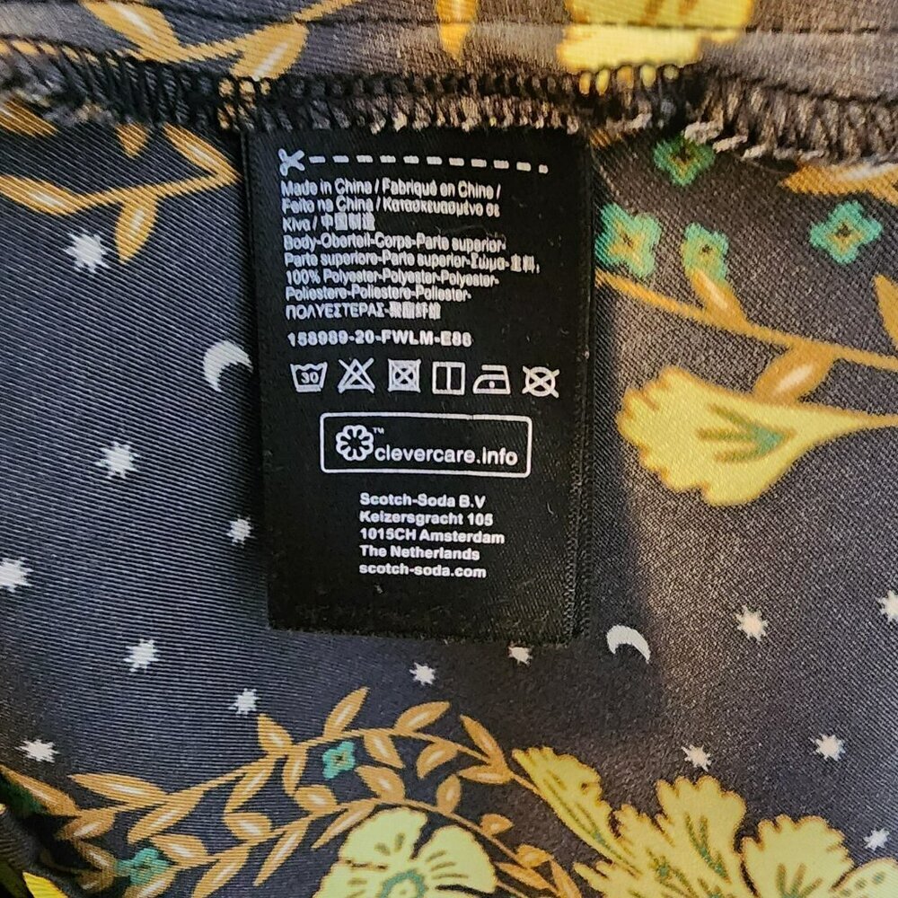 Floral Black and Yellow Women's Dress - Picture 6 of 11